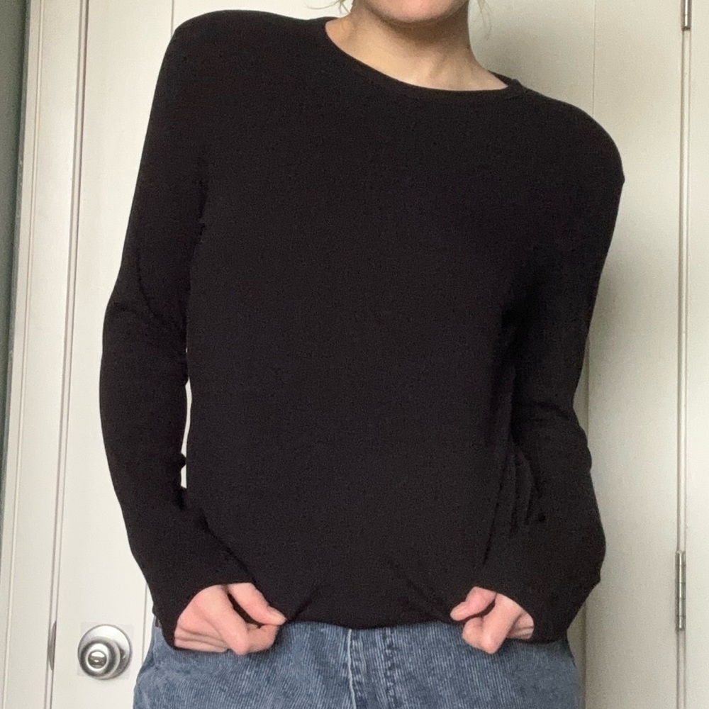 Uniqlo Black Ribbed Long-Sleeve Shirt